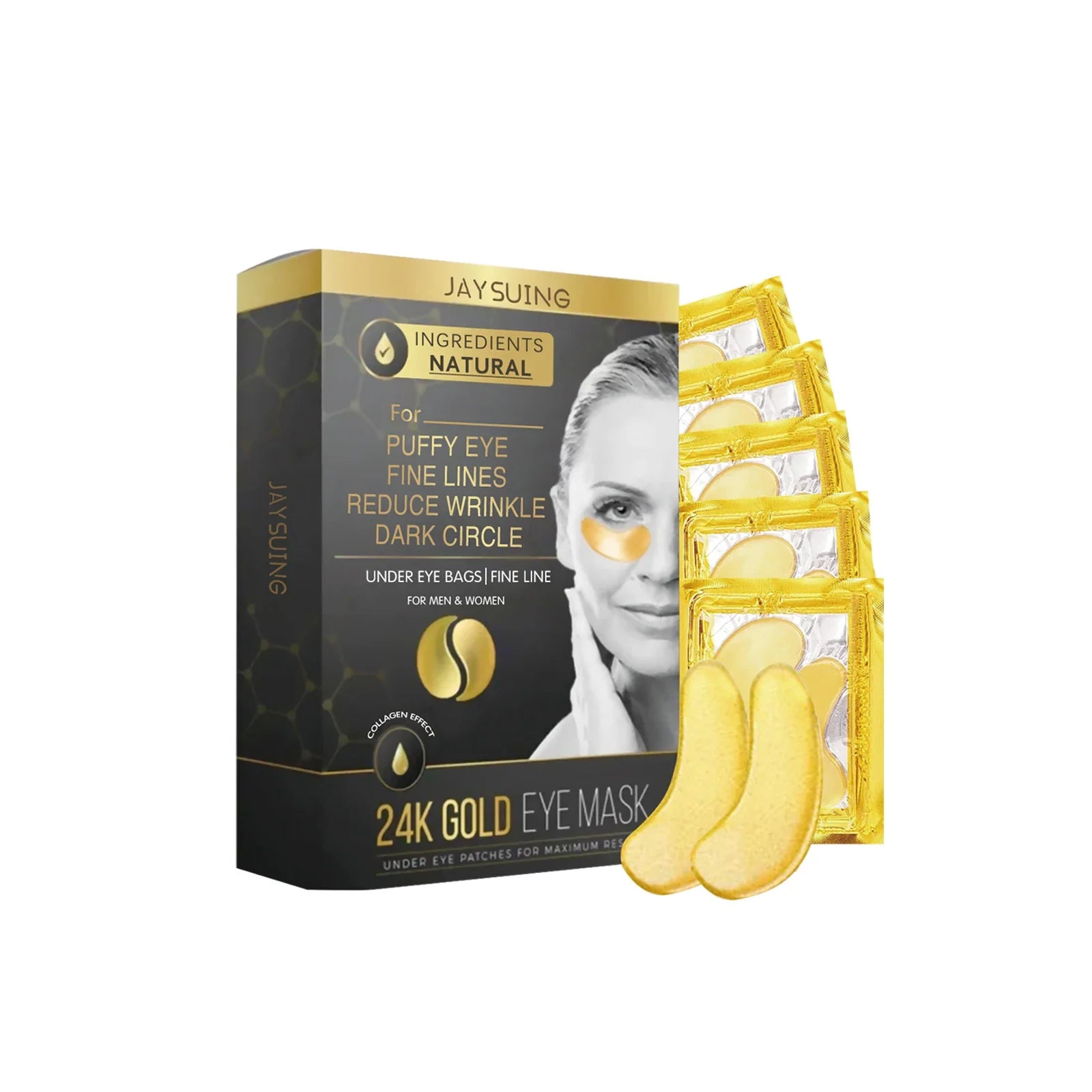 GoldGlow - Maschere per occhiali dorati 24k per rughe e gonfiore-1