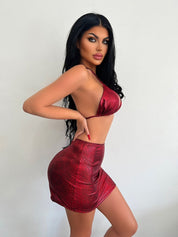 FEBBRA | Elegante set bikini estivo con stampa serpente in 3 pezzi