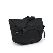 Borsa messenger nera Osprey Metron 18L, design ergonomico, tracolla regolabile, ideale per ciclismo urbano e trasporto quotidiano.