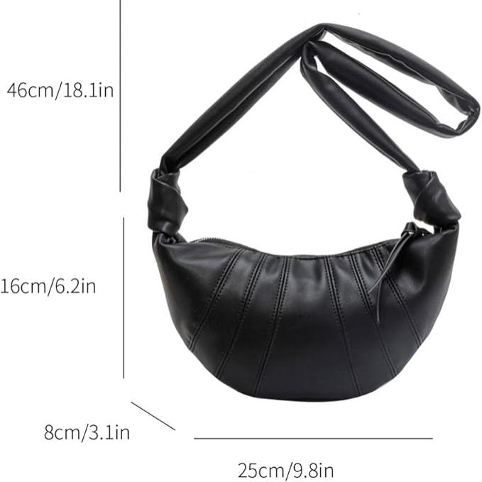 Borsa a tracolla nera in pelle sintetica, design moderno, dimensioni 46x16x8 cm, ideale per moda donna, accessorio elegante e versatile.