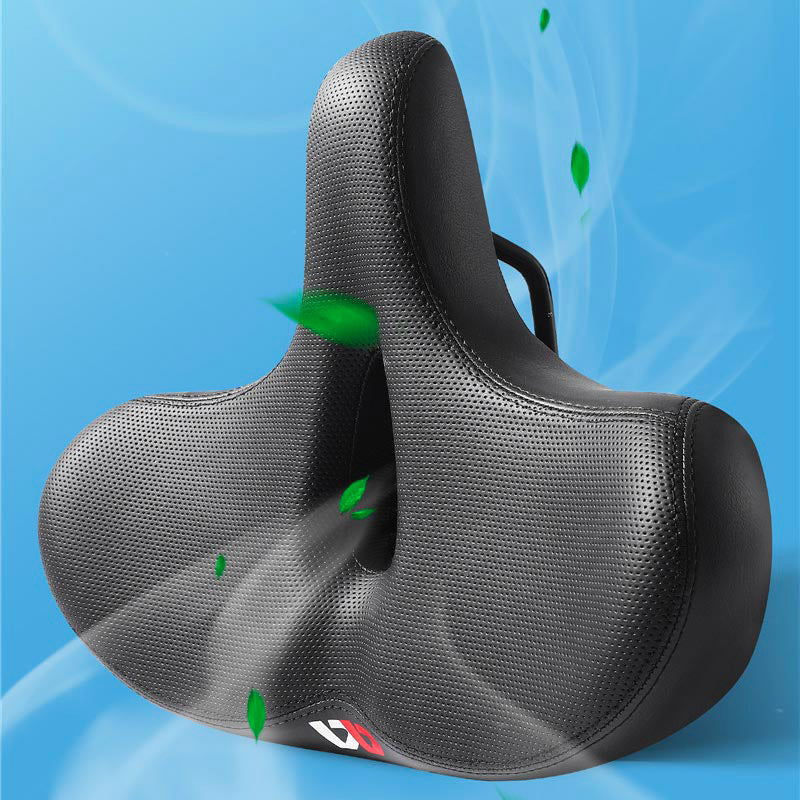 Sella bici ergonomica nera, design traspirante, comfort extra, ideale per ciclismo urbano e mountain bike. Accessorio bici resistente e confortevole.