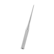 Punteruolo in acciaio inox, manico antiscivolo, strumento per artigianato e cucito, ideale per forare e lavorare materiali resistenti.