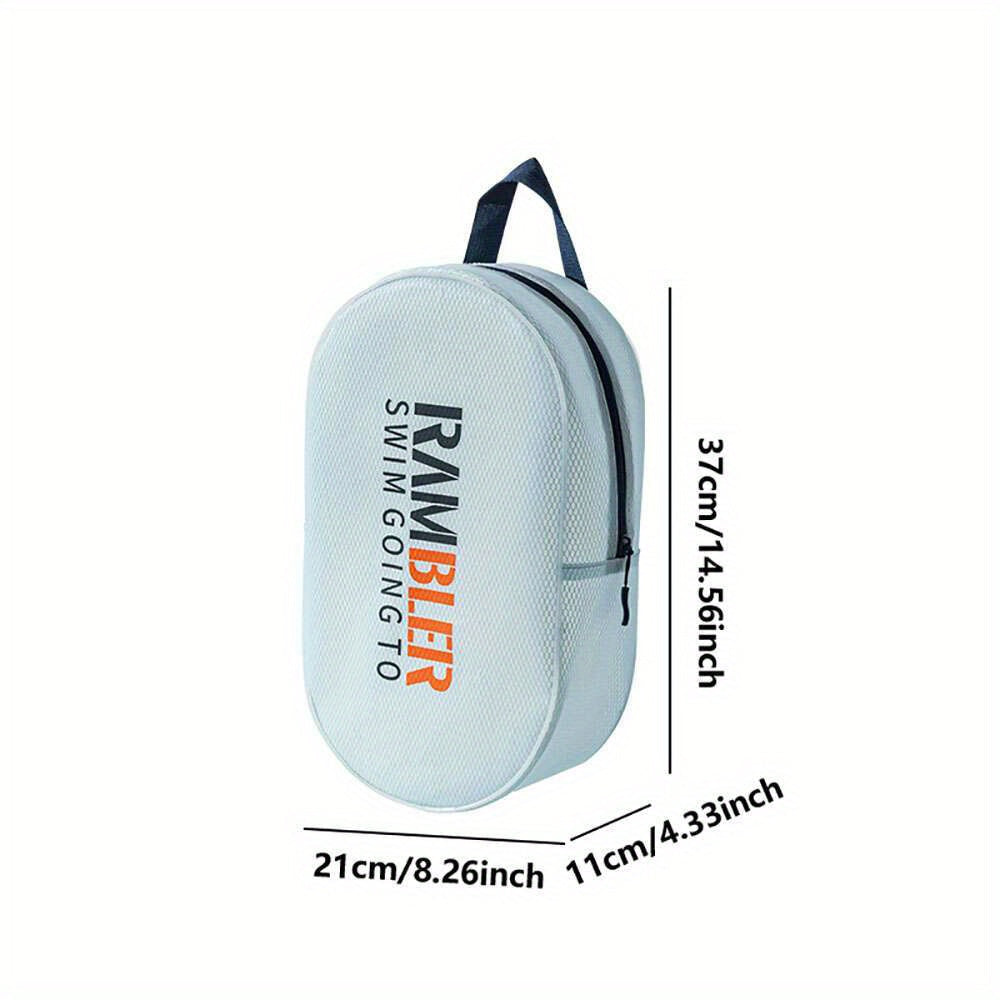Borsa da nuoto impermeabile grigia con manico, dimensioni 37x21x11 cm, marchio RAMBLER, ideale per attrezzatura piscina e palestra.