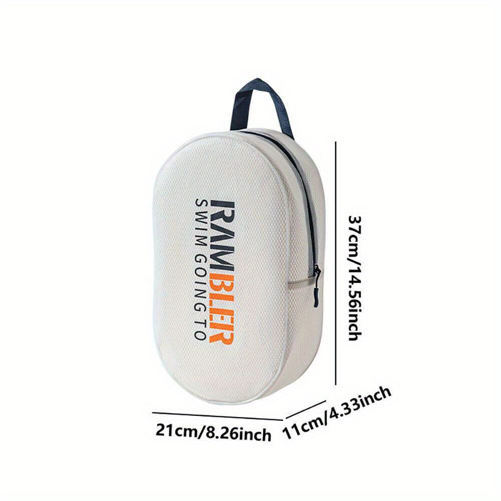 Borsa da nuoto bianca RAMBLER, dimensioni 37x21x11 cm, con manico nero. Ideale per attrezzatura piscina, design compatto e resistente.