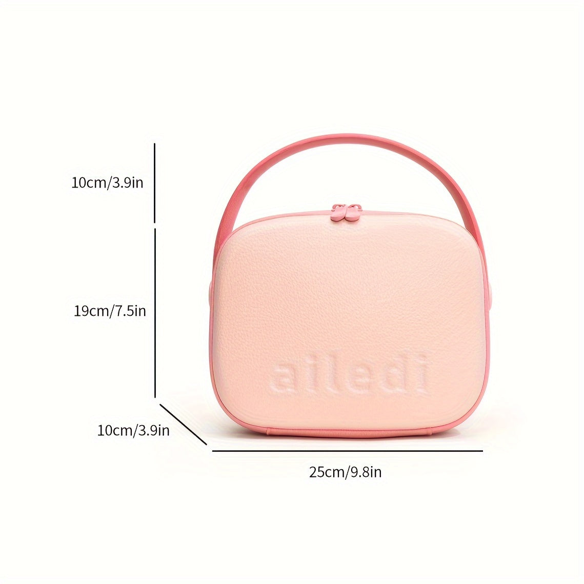 Borsa termica rosa a tracolla, dimensioni 25x19x10 cm, design compatto, ideale per pranzo al sacco, picnic, scuola, lavoro, marchio Ailedi.