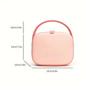 Borsa termica rosa a tracolla, dimensioni 25x19x10 cm, design compatto, ideale per pranzo al sacco, picnic, scuola, lavoro, marchio Ailedi.