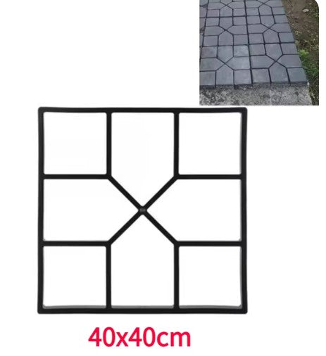 Stampo per pavimentazione in plastica 40x40 cm, design geometrico per giardino e vialetti. Ideale per creare percorsi in cemento fai-da-te.