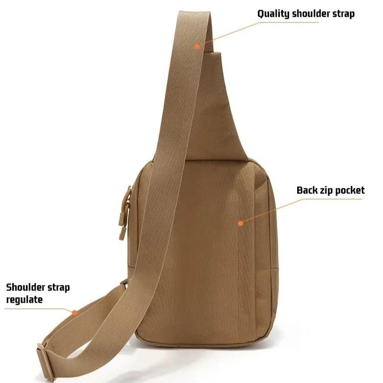 Borsa a tracolla marrone con tasca posteriore con zip, tracolla regolabile di qualità. Design elegante e funzionale per uomo e donna.