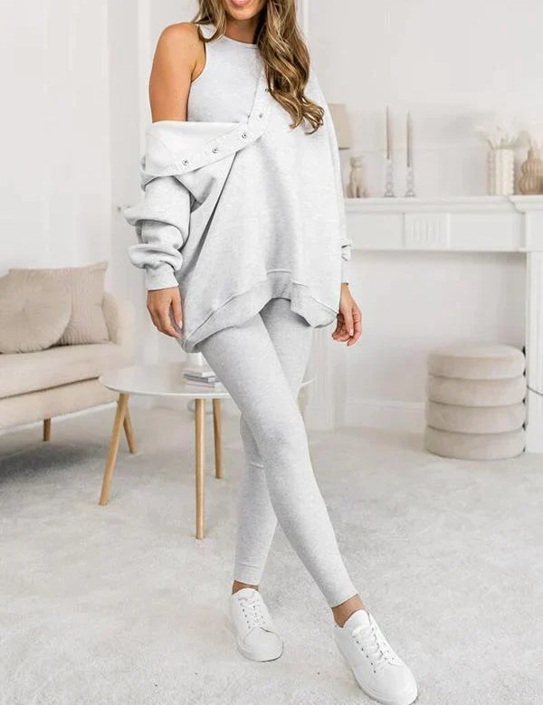 MILA | Cozy Three-Piece Lounge Set - Lizabella Fashion