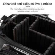 Zaino con divisori interni EVA anti-collisione, resistente e stabile, ideale per protezione oggetti. Design robusto e funzionale per viaggi sicuri.