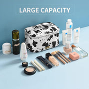 Maddalena | Borsa per trucco cosmetico impermeabile in pelle PU con stampa mucca