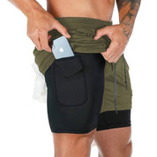 Uomini -Shortfitness Shorts con un doppio strato-4