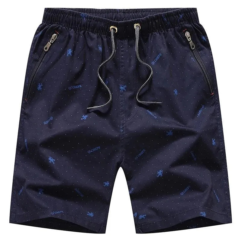  Shorts occasionali di uomini - miscela di cotone traspirante - vestito rilassato - lunghezza del ginocchio - cerniere-5