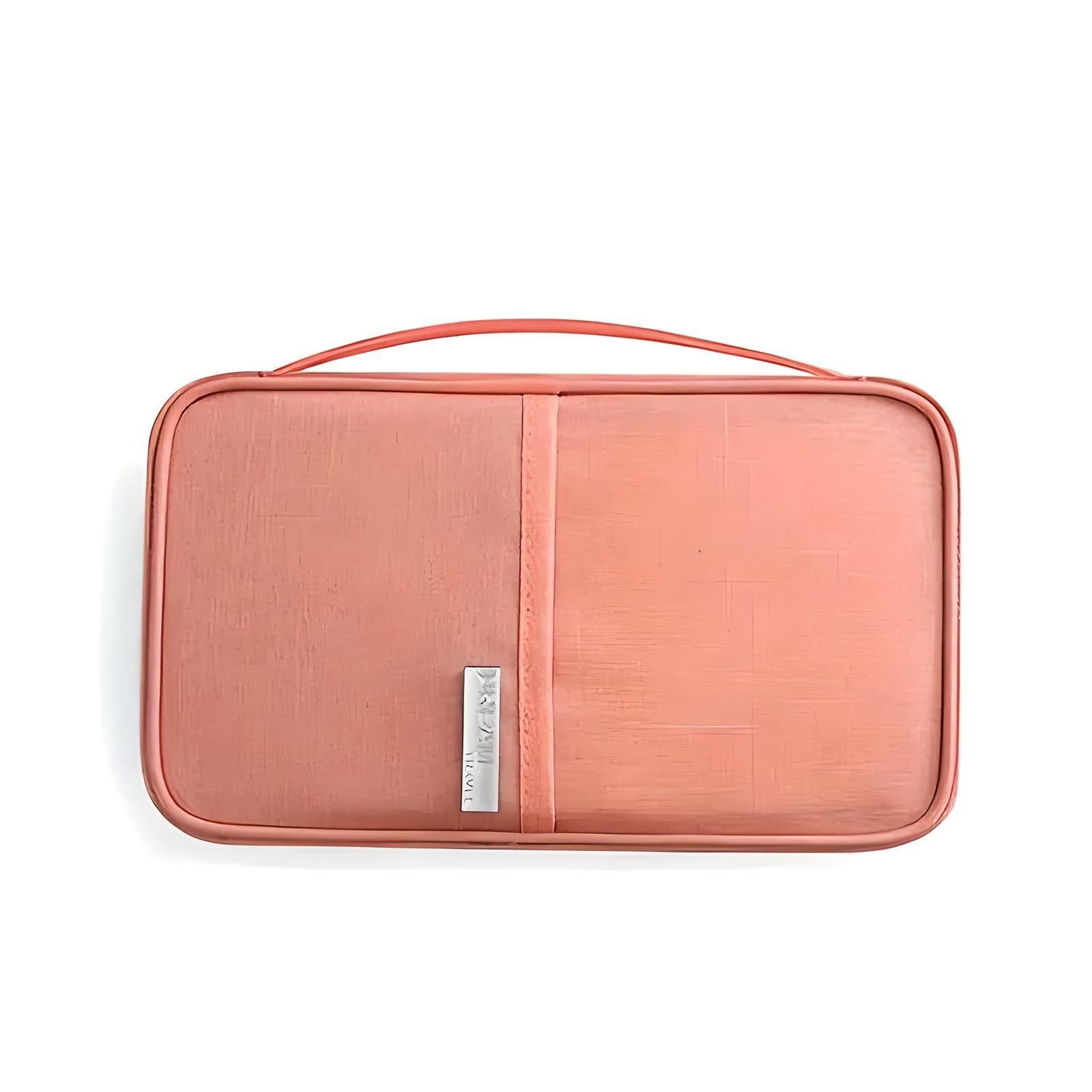 Custodia rigida rosa per Nintendo Switch, design elegante e compatto, con manico superiore. Accessorio essenziale per protezione e trasporto console.