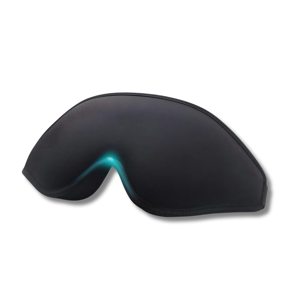 Maschera per dormire nera, design ergonomico, blocco totale della luce, comfort ottimale, ideale per viaggi e relax, accessorio per il sonno.