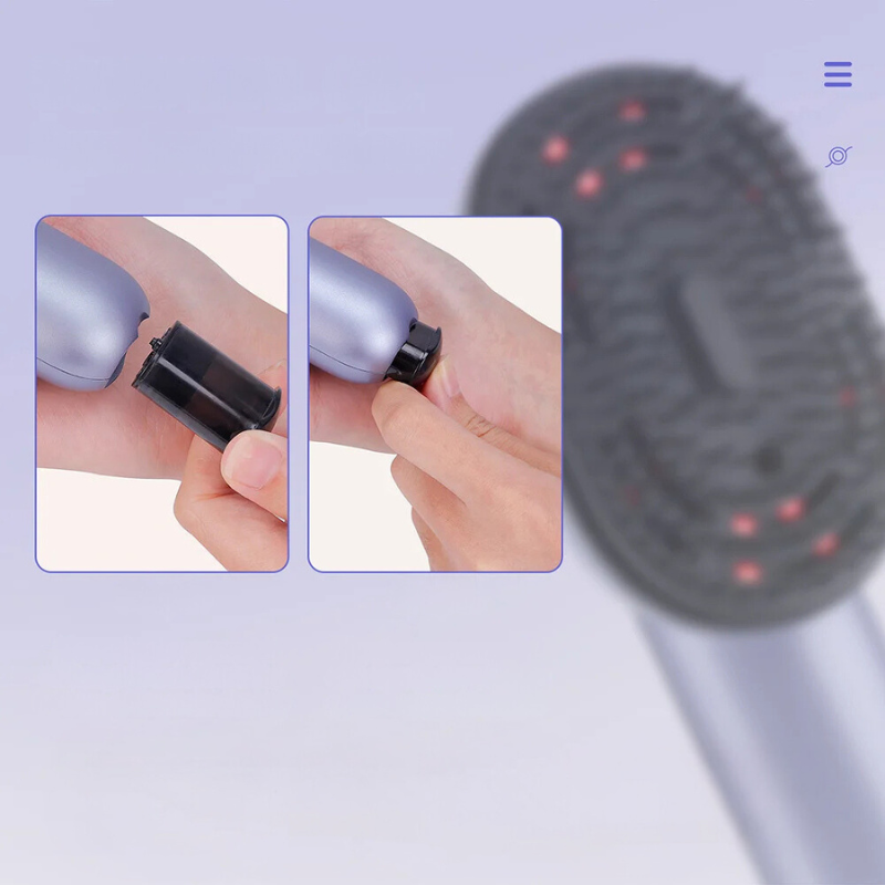 Spazzola per capelli con tecnologia a infrarossi, design ergonomico, ricaricabile. Ideale per cura dei capelli, riduzione crespo, miglioramento lucentezza.