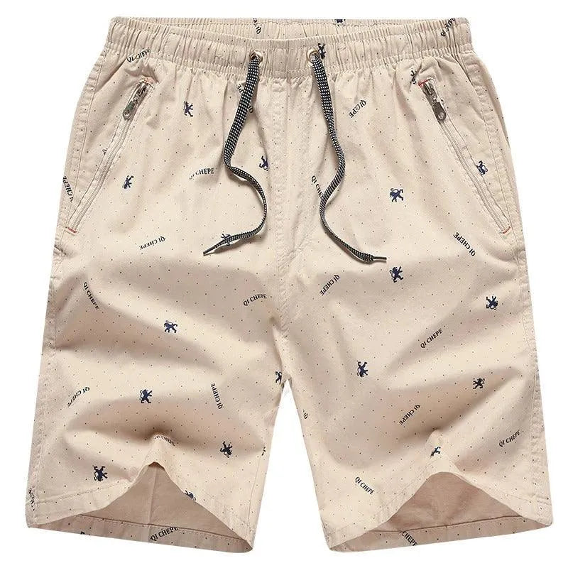  Shorts occasionali di uomini - miscela di cotone traspirante - vestito rilassato - lunghezza del ginocchio - cerniere-4