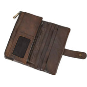 Cacciatore | Portafoglio da viaggio vintage in vera pelle con blocco RFID