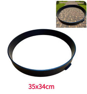 Anello in metallo nero per giardino, dimensioni 35x34 cm, ideale per bordure e aiuole. Accessorio resistente per decorazione esterna.