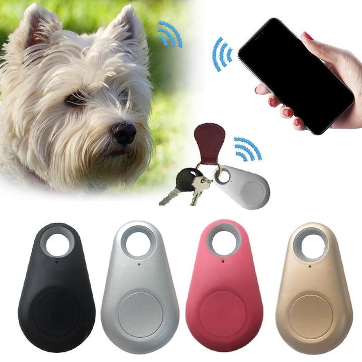 Dispositivo di localizzazione Bluetooth per animali domestici, chiavi e smartphone. Disponibile in vari colori: nero, argento, rosa, oro.