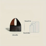 Borsa a mano in pelle nera, design moderno, dimensioni 23x9x13 cm, ideale per moda donna, accessorio elegante e versatile.