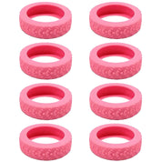 Otto copertoni rosa per monopattino elettrico, design antiscivolo, durevoli e resistenti, ideali per sostituzione pneumatici scooter.