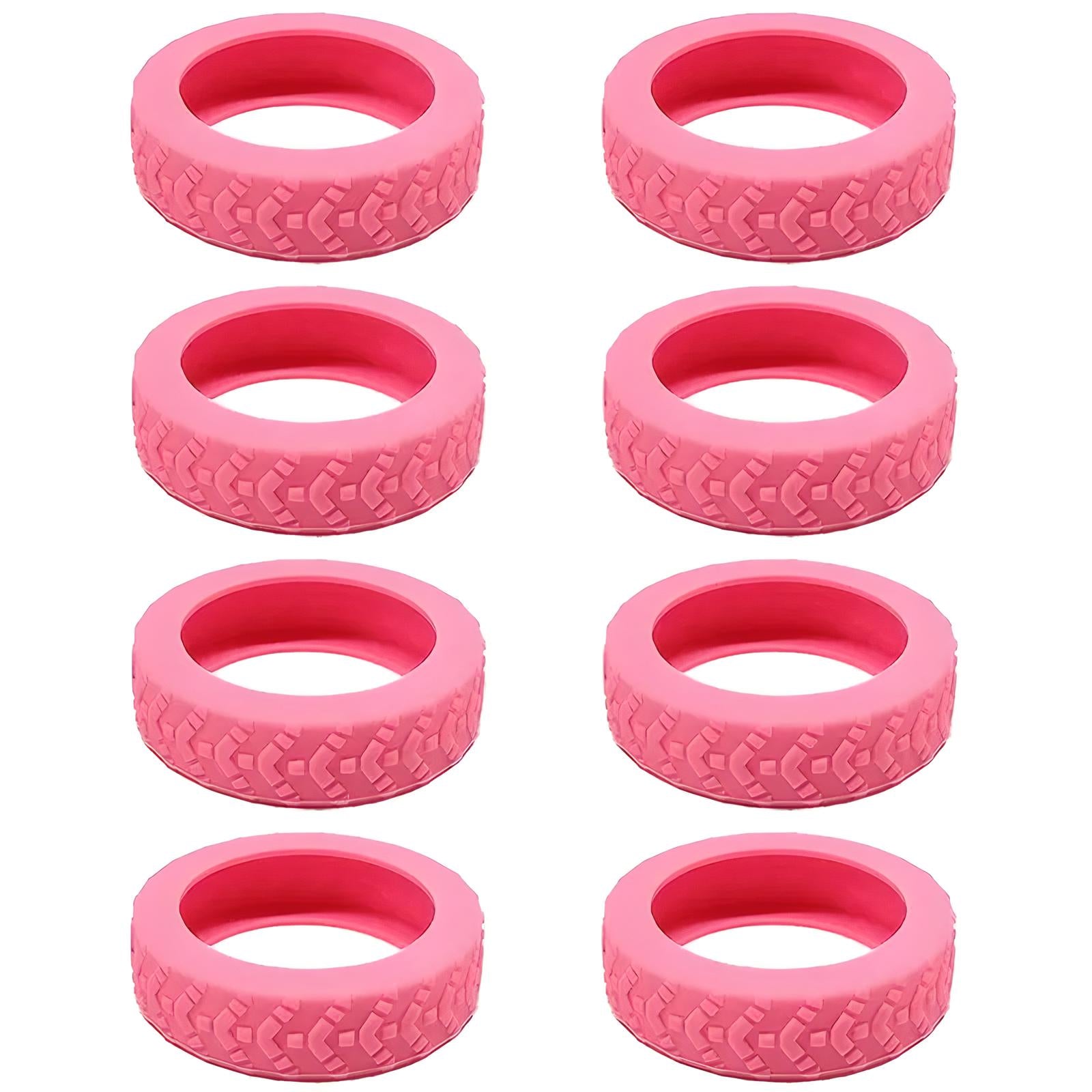 Otto copertoni rosa per monopattino elettrico, design antiscivolo, durevoli e resistenti, ideali per sostituzione pneumatici scooter.