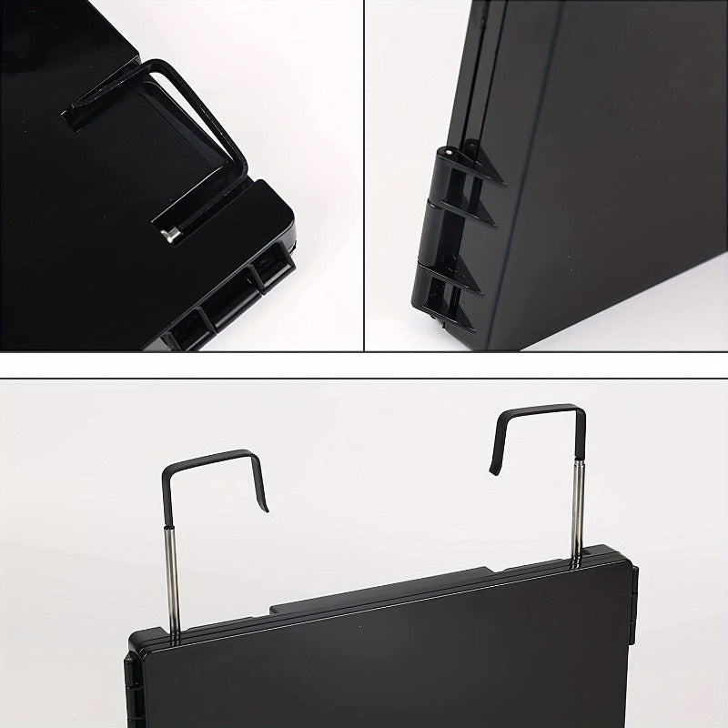 Gancio appendiabiti nero in metallo, design moderno, regolabile, ideale per armadi e guardaroba, resistente e salvaspazio.