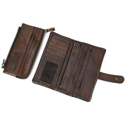 Cacciatore | Portafoglio da viaggio vintage in vera pelle con blocco RFID