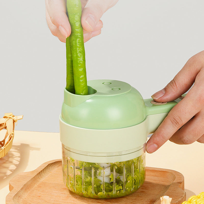 Tritatutto manuale verde in plastica, ideale per verdure. Design compatto, facile da usare, perfetto per cucina domestica. Accessorio cucina essenziale.