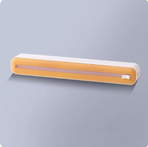 Lampada LED rettangolare moderna, colore bianco e arancione, design minimalista, ideale per illuminazione interna, risparmio energetico.