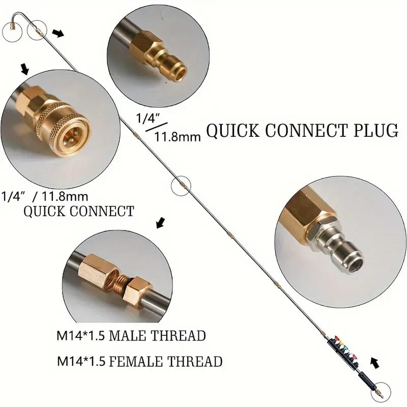 4000 PSI Telescoping Wand Wand Aled Pressure Set per drenaggio di grondaia e tetto e pulizia delle pareti 2