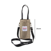Borsa a tracolla beige Qudai, dimensioni 24x10 cm, con manico nero regolabile. Design compatto, ideale per uso quotidiano e viaggi.
