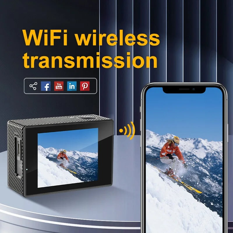4K Ultra HD Sport Pro Camera - WiFi abilitato e impermeabile per vlogging e sport all'aperto 3
