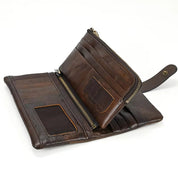 Cacciatore | Portafoglio da viaggio vintage in vera pelle con blocco RFID