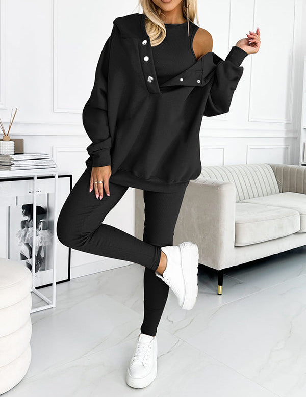 MILA | Cozy Three-Piece Lounge Set - Lizabella Fashion