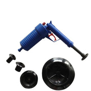Pompa sturalavandini a pressione blu con accessori, ideale per sturare tubature e scarichi. Strumento efficace per la pulizia domestica.
