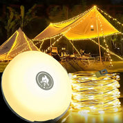 4 in 1 Camp Light - Lanterna da campeggio portatile, luci a corde con 8 modalità di illuminazione, Power Bank ricaricabile per avventure all'aperto 0
