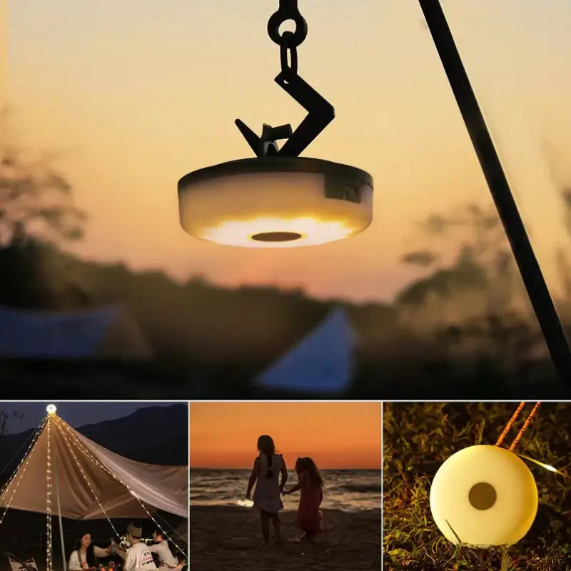 4 in 1 Camp Light - Lanterna da campeggio portatile, luci a corde con 8 modalità di illuminazione, Power Bank ricaricabile per avventure all'aperto 1