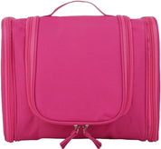 Borsa da viaggio rosa, organizer cosmetici, design compatto con zip, ideale per trucco e accessori, perfetta per viaggi e uso quotidiano.