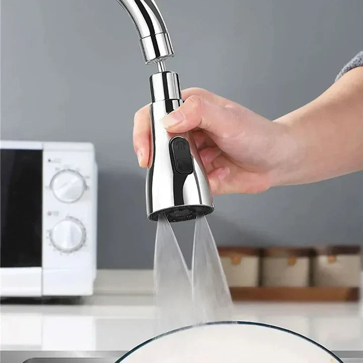 Rubinetto cucina estraibile in acciaio inox, design moderno, flusso d'acqua regolabile, ideale per lavelli, alta qualità, facile installazione.