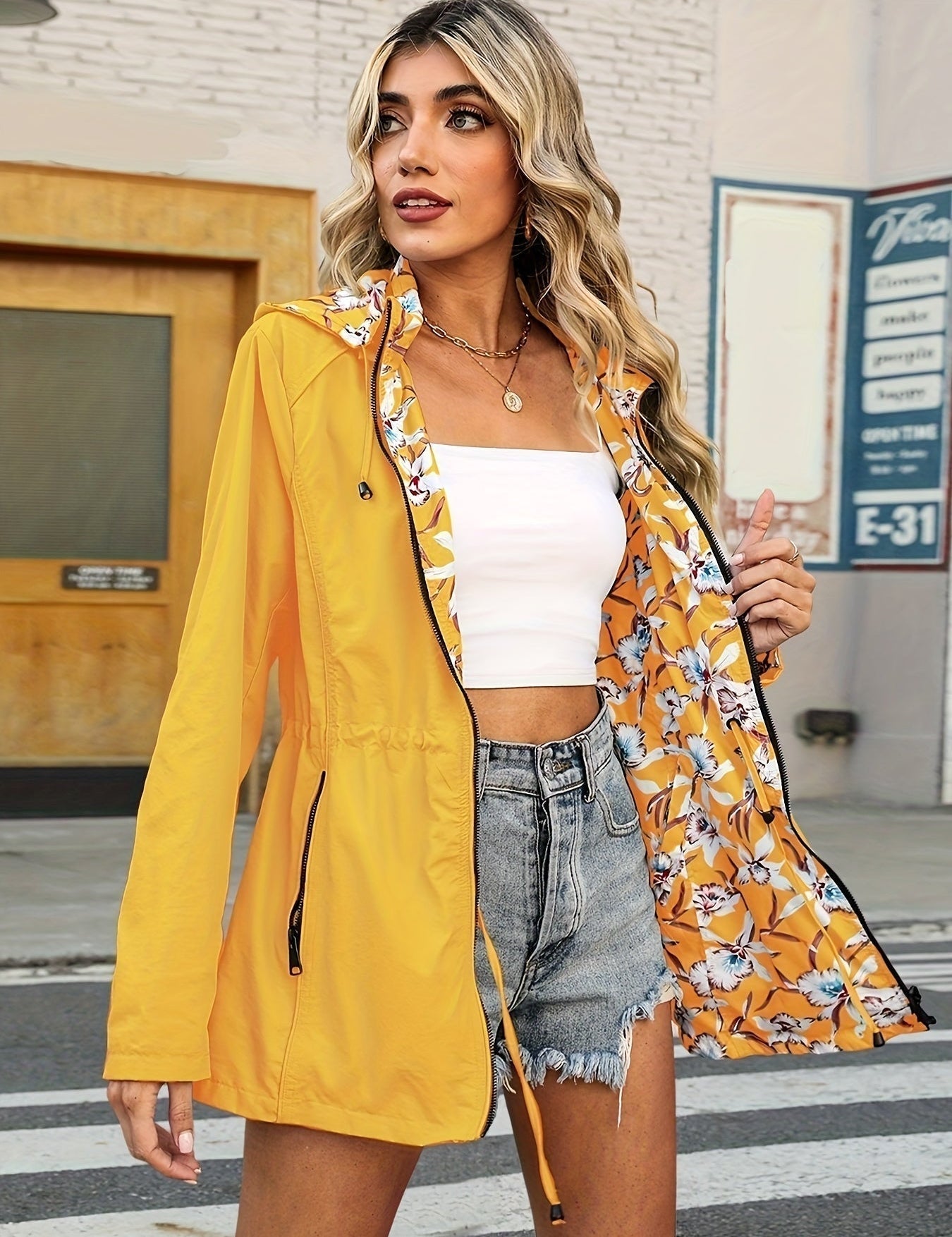 Ella | Giacca hoddie estiva con stampa floreale alla moda