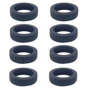 Otto anelli in silicone nero con texture, ideali per fitness e allenamento. Accessori palestra, resistenza, grip migliorato.