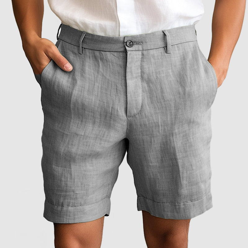 Pantaloni Corti Casual in Cotone e Lino da Uomo