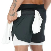  Uomini -Shortfitness Shorts con un doppio strato-6