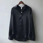 AMILY | Casual Loose Satin Blouse - Lizabella Fashion -  -  - AMILY | Casual Loose Satin Blouse-Lizabella Fashion - #tag1# - #tag2#