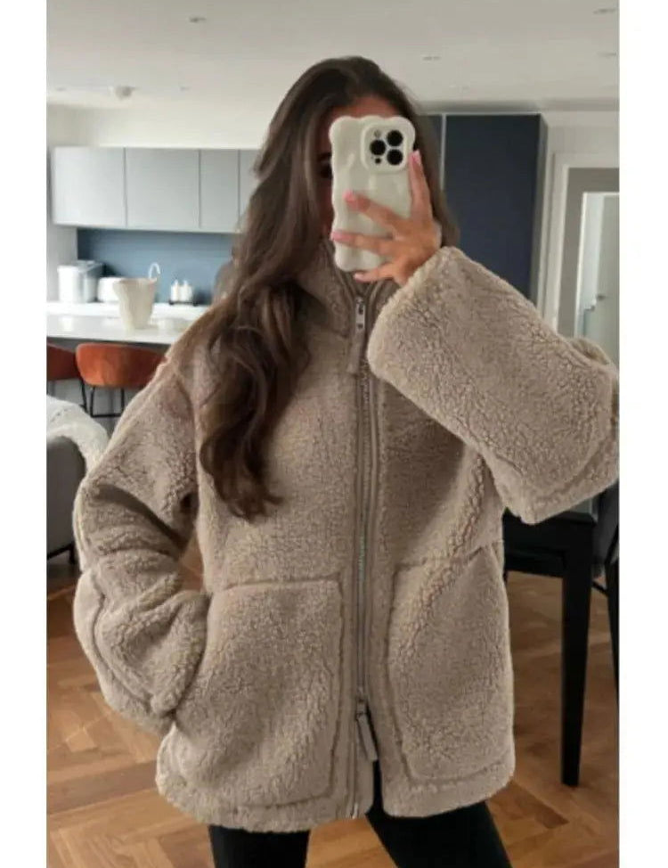 ANGELINA | Teddy Fleece Jacket - Lizabella Fashion -  -  - ANGELINA | Teddy Fleece Jacket - Lizabella Fashion - #tag1# - #tag2#