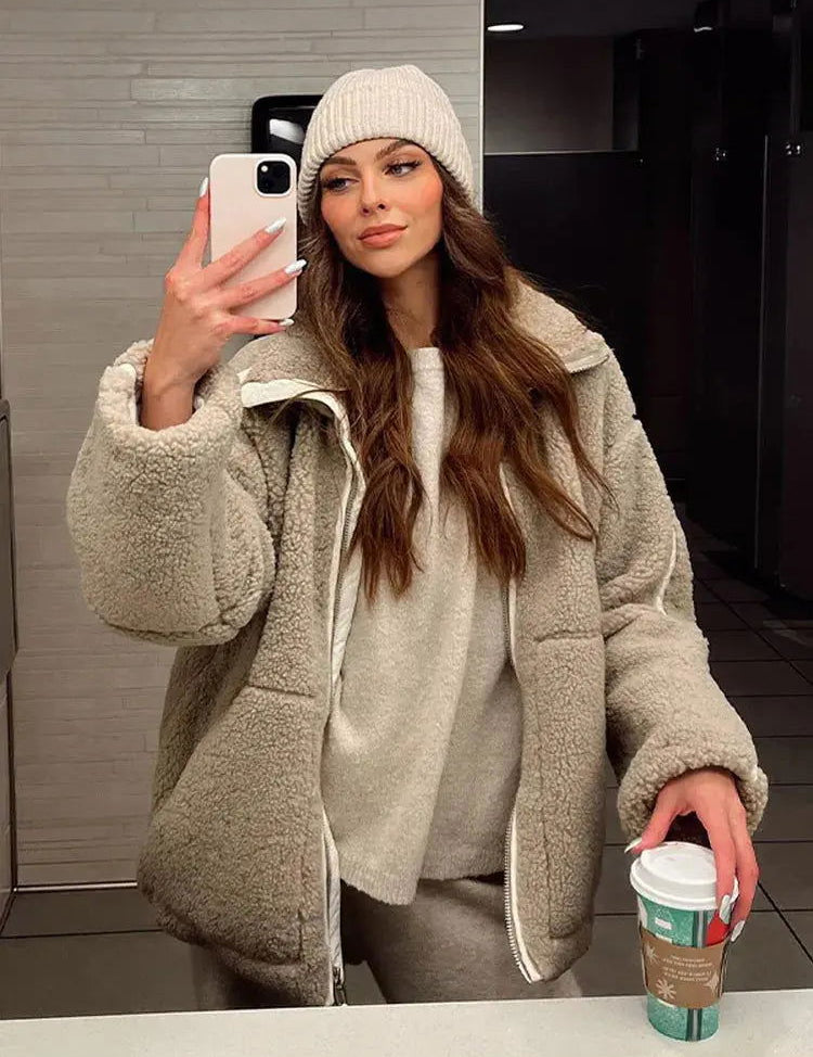 ANGELINA | Teddy Fleece Jacket - Lizabella Fashion -  -  - ANGELINA | Teddy Fleece Jacket - Lizabella Fashion - #tag1# - #tag2#