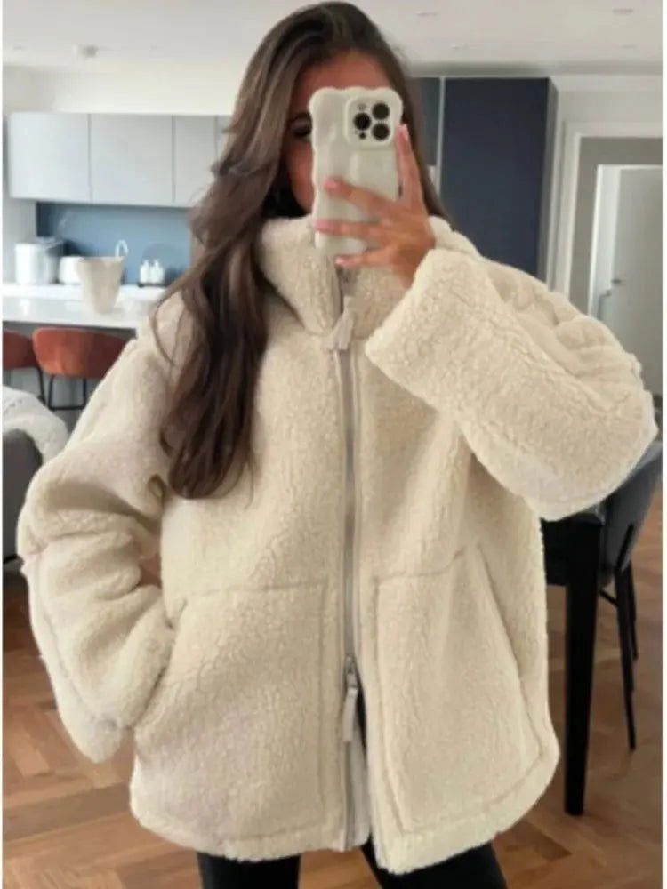 ANGELINA | Teddy Fleece Jacket - Lizabella Fashion -  -  - ANGELINA | Teddy Fleece Jacket - Lizabella Fashion - #tag1# - #tag2#