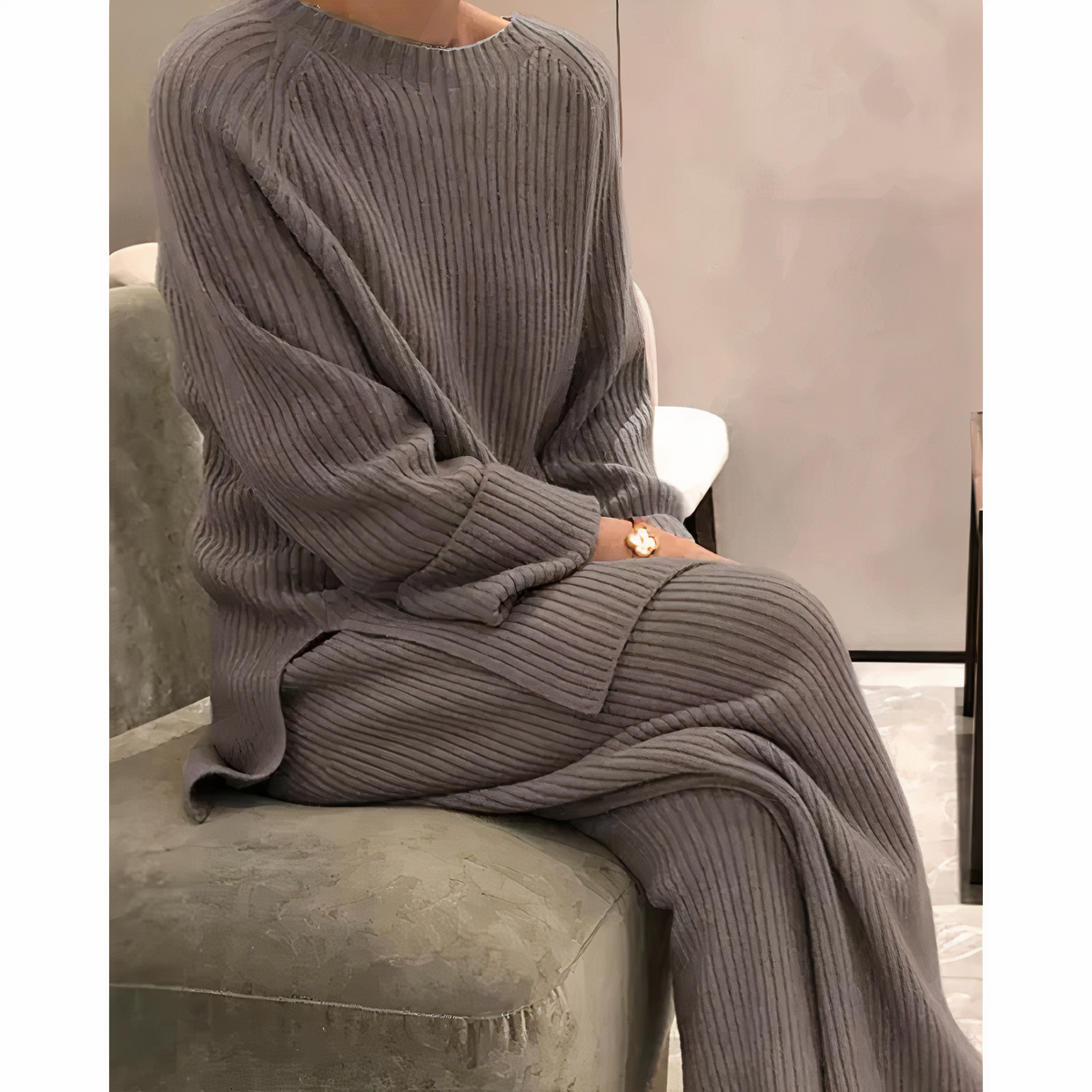 Elegante Set Maglione e Pantaloni in Maglia - Samantha